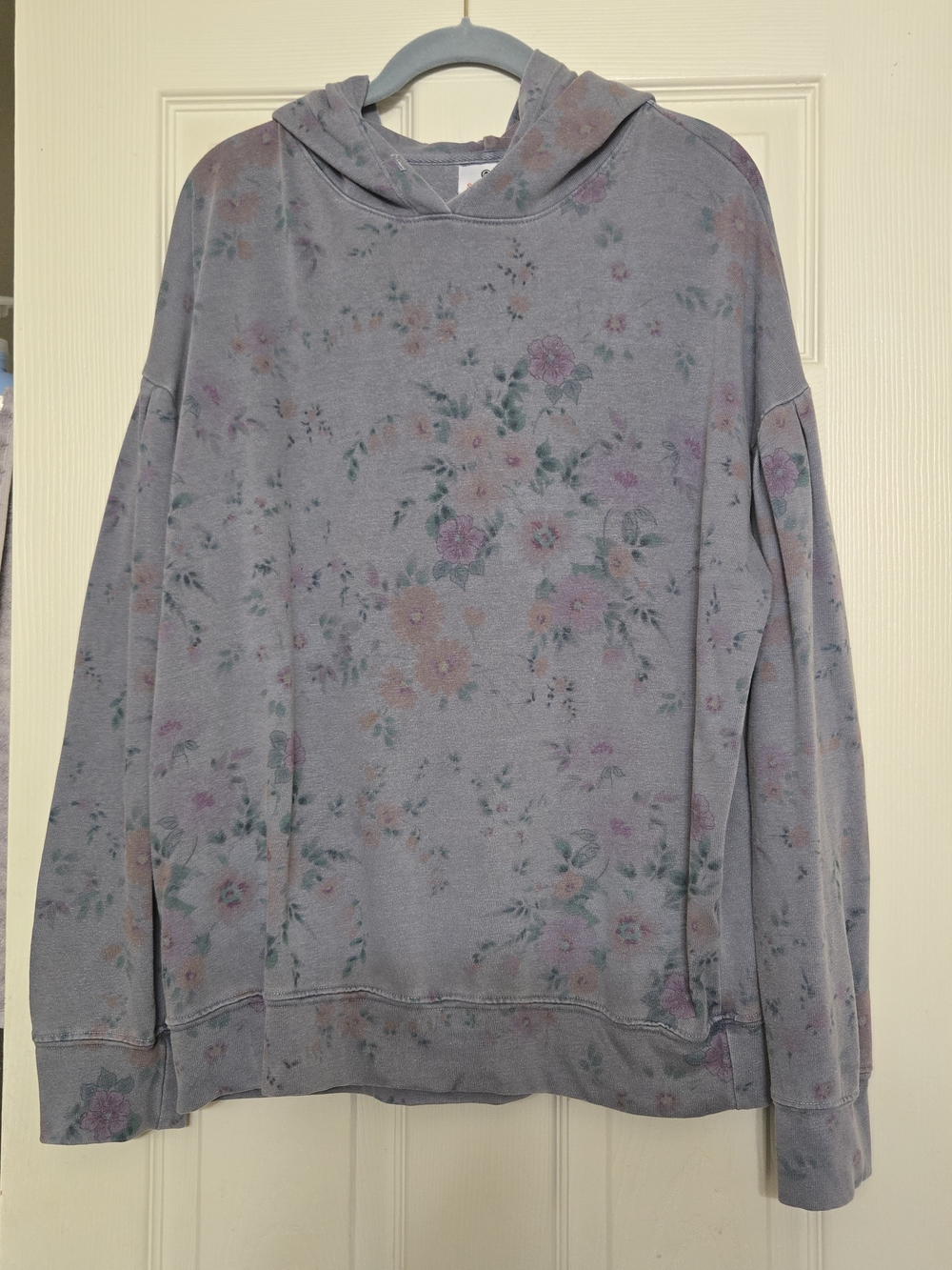 Sundry/Anthropology Lavender Floral Hooded Sweater Size 3
